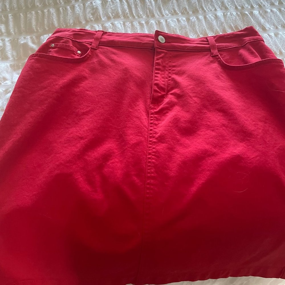 Red Denim Skirt Size 14